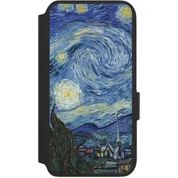 Nivocase Klapphülle für Samsung Galaxy S22 Handyhülle aus Kunst Leder NIVOflip schwarz Kunst The Starry (Samsung Galaxy S22), Smartphone Hülle, Schwarz