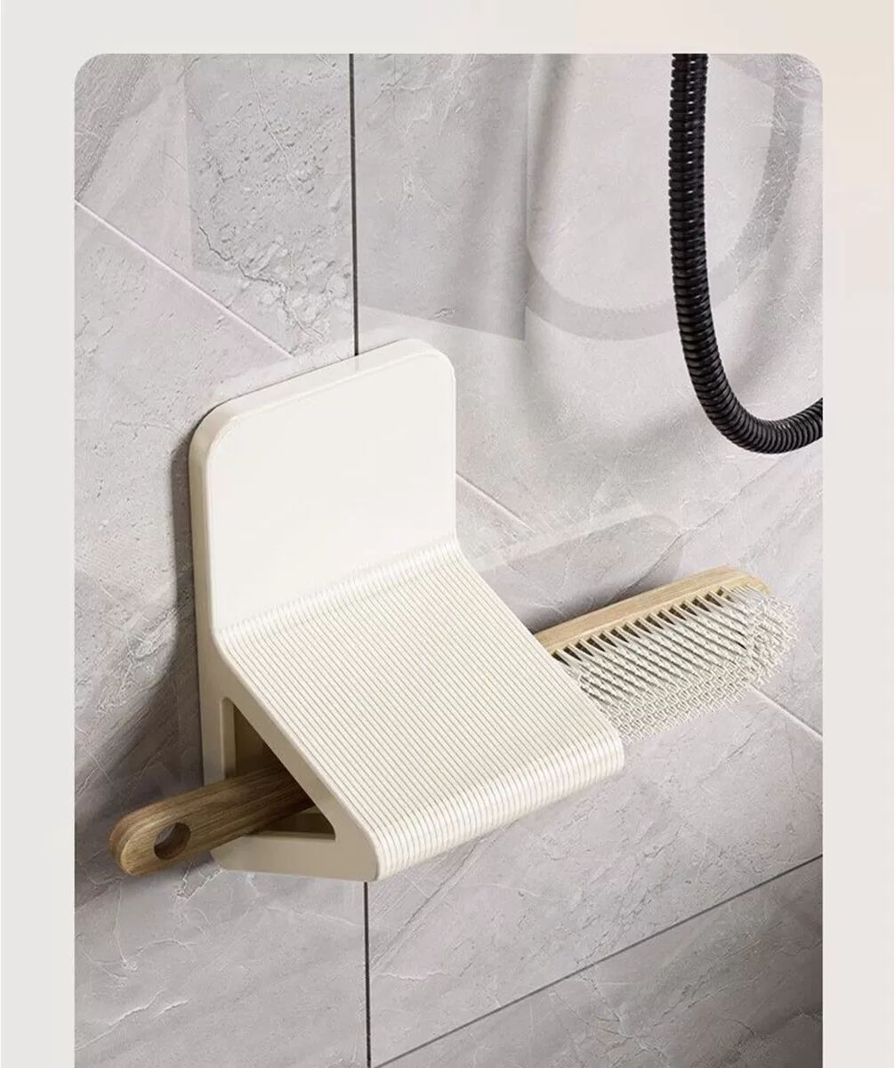 INF Wandmontierte Fußstütze/Schuhputzpedal ohne Bohren Schwarz