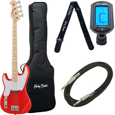 Harley Benton PB-50 LH FR Vintage Ser Bundle Fiesta Red