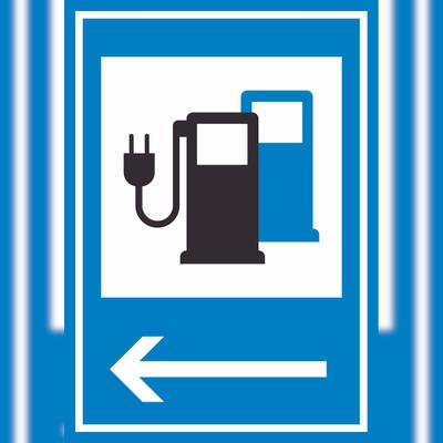 HB-Druck Stromtankstelle 365-65 Pfeil links Symbol A5 (148x210mm) Schild