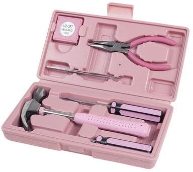 Household Tool Box - 7-Piece Handheld Tool Kit With Hammer, Phillips Screwdrivers, Long-Nose Pliers & Tape Measure by Stalwart