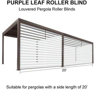 PURPLE LEAF Bronze Louvered Pergola Accessories Roller Blinds (Pergola Not Included)