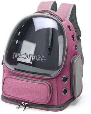 Inspired Finds Transparent Cat Carrier Backpack Breathable Travel Bag For Cats And Small Dogs pink