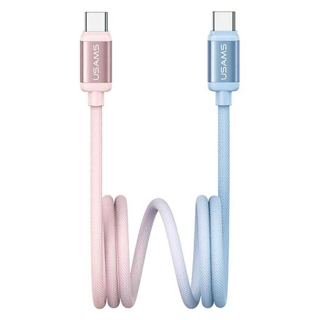 Usams Cable Bicolor Series SJ756 PD 60W USB-C/USB-C 1.2m blue and pink (1.20 m, 60 W) (SJ756USB03)