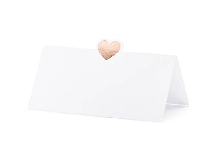 PartyDeco Tafelkaarten met harten, naamkaarten, tafelnummers, stoeldecoratie, naamplaatjes voor bruiloft