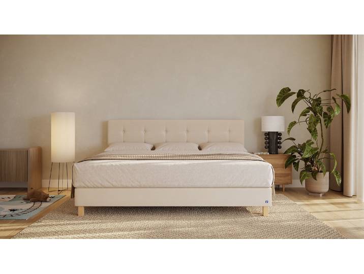BRUNO Familienbett 240x200cm in Beige XXL Boxspringbett Premium mehrfach ausgezeichnet in Design & Qualität