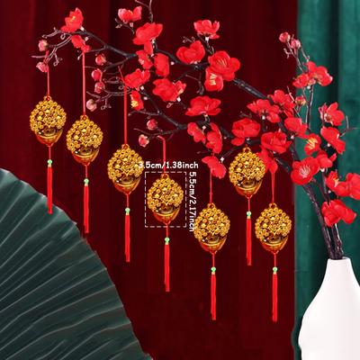 Discount Dollar Deals Gold Tassel New Year Home Decorations, Lucky Bonsai Party Hanging Pendants, Style Festive Ornaments 6pcs Cornucopia