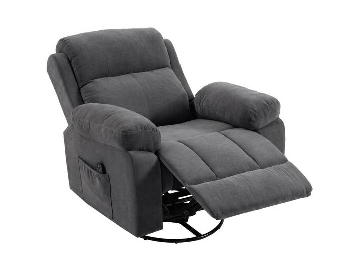 Homcom Relaxsessel Chenille Dunkelgrau, Füllung: Taschenfederkern, einzeln stellbar, 97x104x97 cm, Wohnzimmer, Sessel, Massagesessel