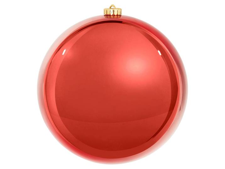 X-Mas Christbaumkugel, Rot, Kunststoff, Uni, Dekoration, Weihnachtsdekoration, Christbaumschmuck, Christbaumkugeln