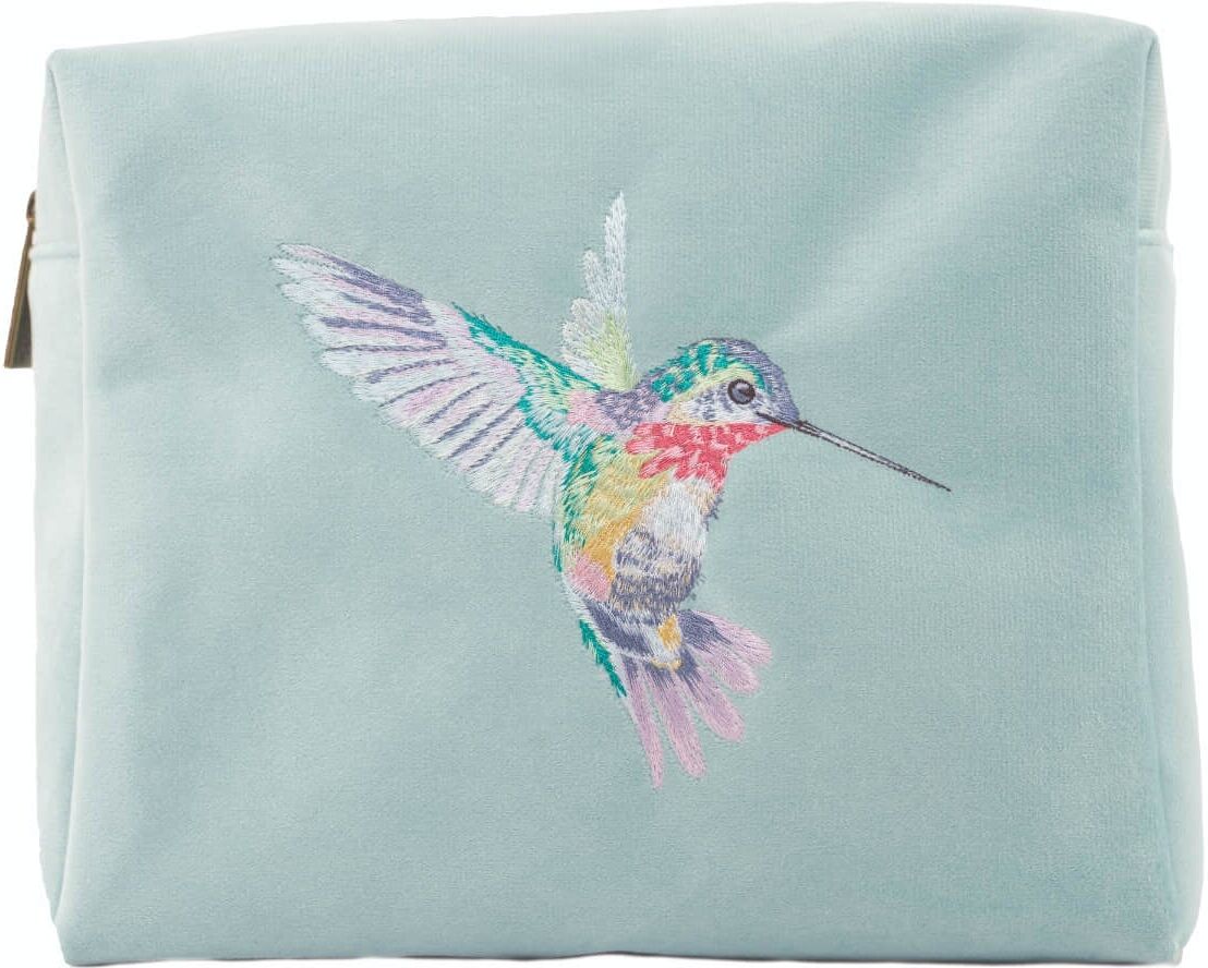Wrendale Designs by Hannah Dale Embroidered Cosmetic Bag - Wisteria Wishes - Hummingbird