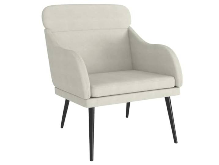 Heofavd Samt Sessel Creme 63x76x80 cm Relaxsessel Polstersessel