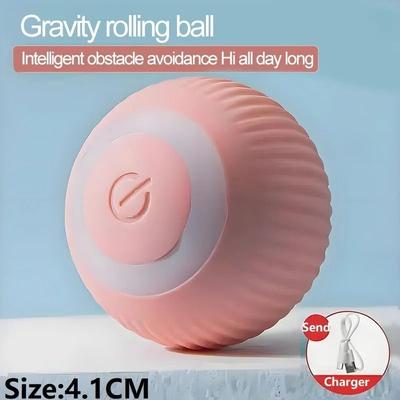 Uplift Essentials Smart Self Rolling Interactive Cat Toy Ball pink