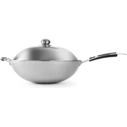 Hendi Wokpfanne, Pfanne + Kochtopf, Silber