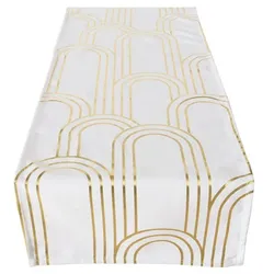 Tischläufer Bogan weiß/gold Design 1