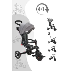 Globber Trike Explorer Foldable 4-in-1 Dreirad / Laufrad, Farbe: Schwarz - Grau