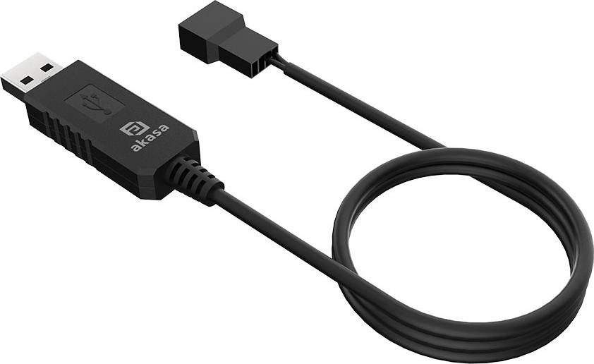 Akasa AK-CBFA10-60BK USB Type-A Fan Verlengkabel, 0,6 meter, zwart