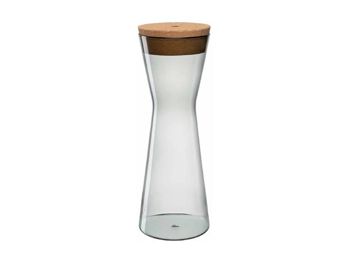 Vorratsdose LEONARDO Forma X 1,6 l , grau, Borosilikatglas, Kork, Lebensmittelaufbewahrungsbehälter, Vorratsdose