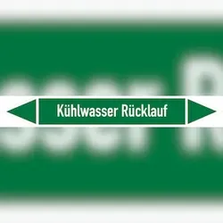 Rohrleitungskennzeichen Kühlwasser Rücklauf - 187x26 mm Folie selbstklebend