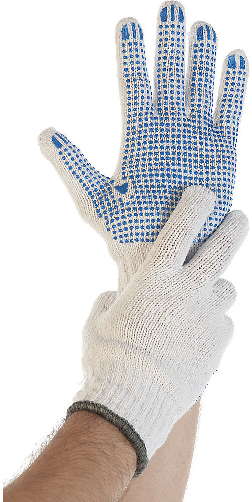 kaiserkraft Baumwoll-Polyester-Strickhandschuhe STRUCTA I, weiß, VE 120 Paar, Größe 6 (XS)