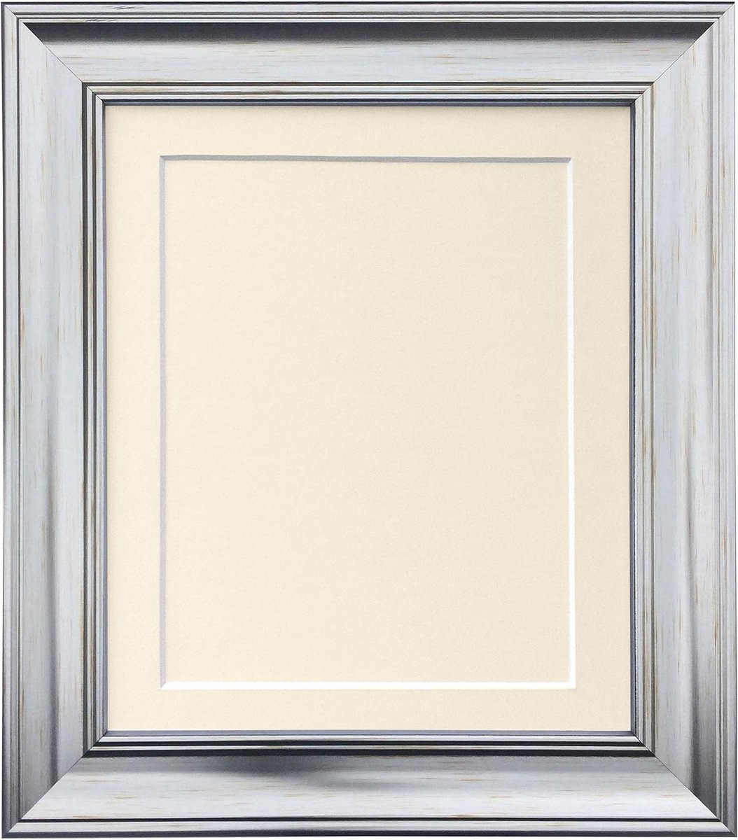 Zilveren decoratieve fotolijst met steunbord voor A2 formaat