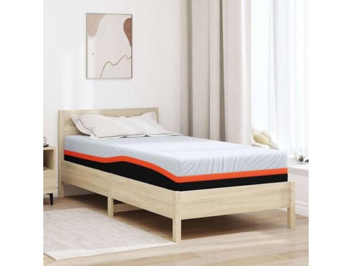 TUERYAFEK Matratze 90x200 cm Weiß Grau Mittelfest Gel-Infused Memory Foam, Kühlende Gelschicht, Mehrschichtiger Schaum, Polyester Bezug