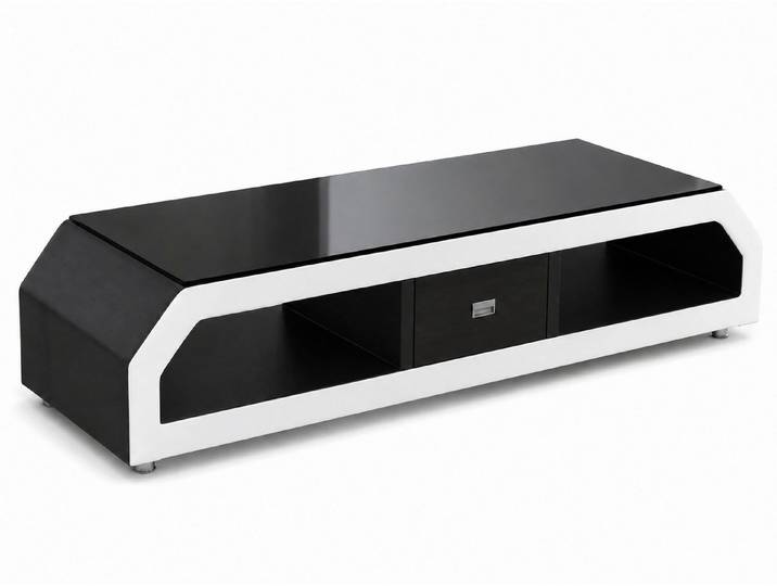 Xlmoebel Lowboard Luxuriöses Lowboard in Schwarz-Weiß mit LED und Hochglanzfinish (1 St), Made in Europa