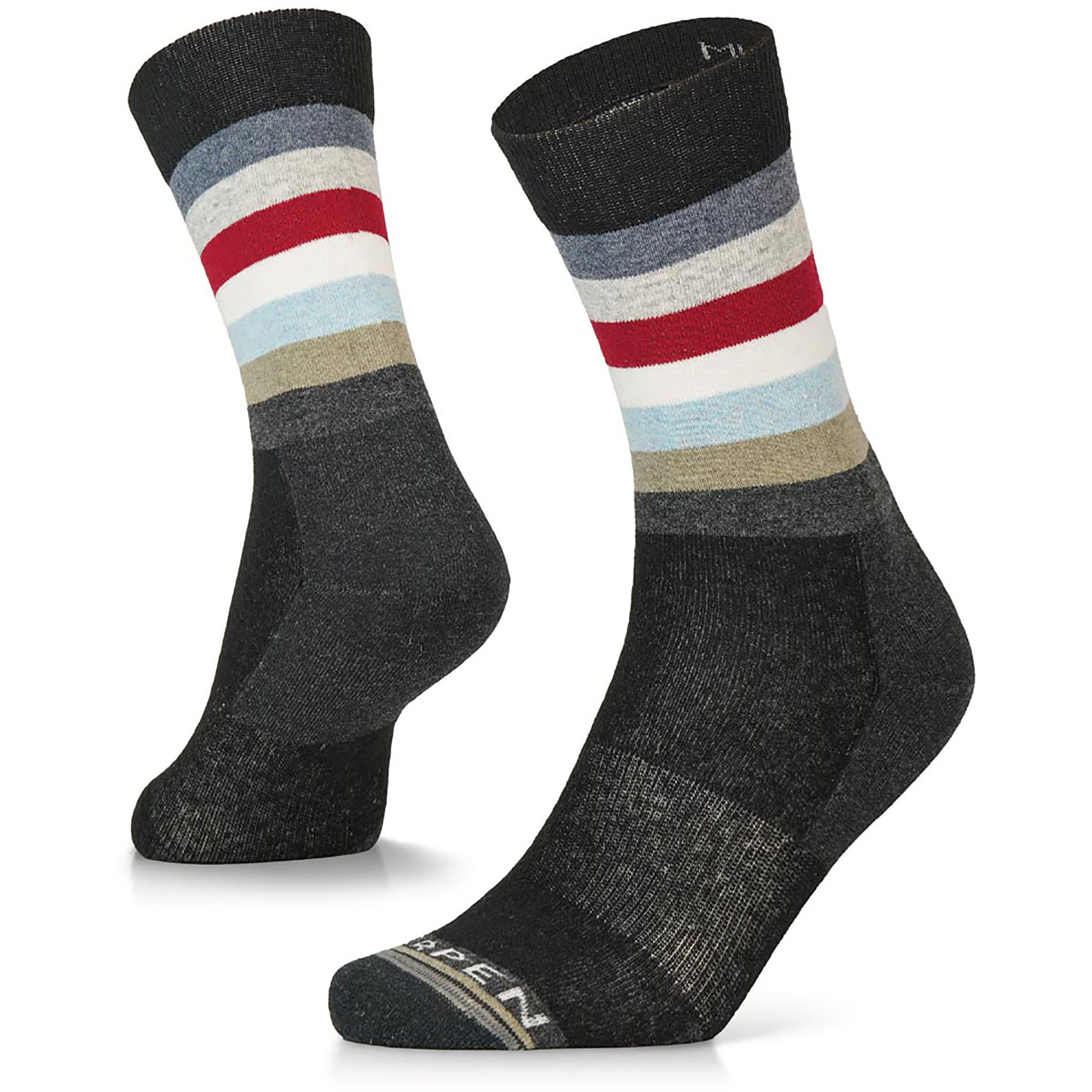 Lorpen Lifestyle Wool Stripe Crew Freizeitsocken grau Größe 43 Lifestyle Widerstandsfähig