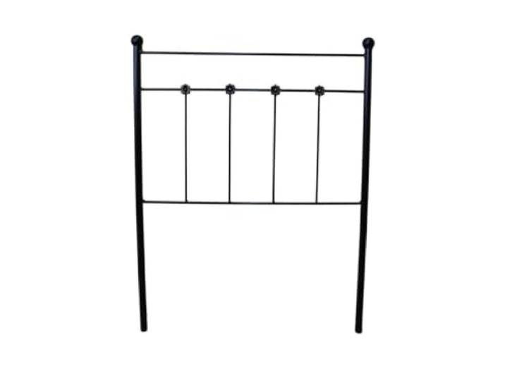 Matris Kopfteil aus Schmiedeeisen Toledo Schmiedeeisen mit 30 mm Rohr, 125 cm hoch Schwarz 98 x 125 x 4 cm, Bett 90 cm