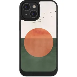 Nivocase Handyhülle für Apple iPhone 13 Mini Hülle NIVOpure Case Schwarz Sonnenschein Sonnenuntergang Vogel (Apple iPhone 13 mini), Smartphone Hülle, Schwarz