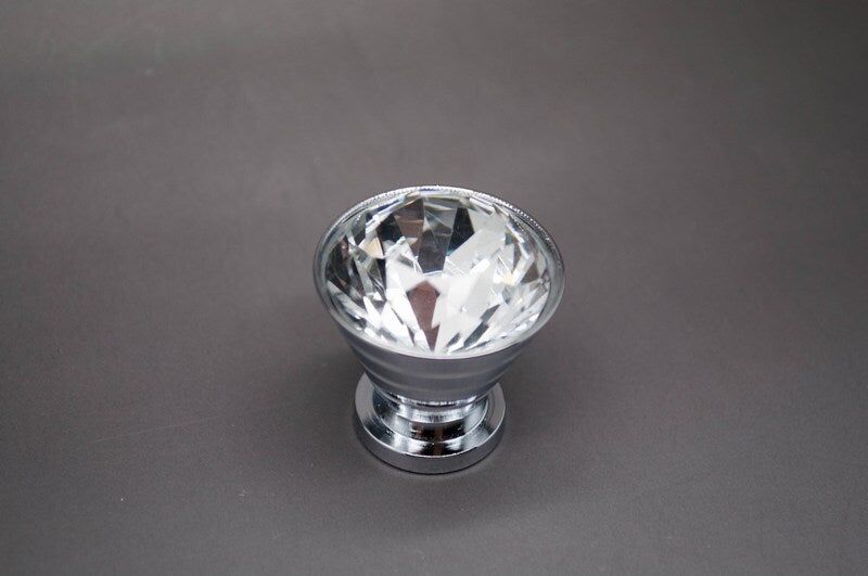 Herligt Hjemme Håndtag / Knop, Krystal, Med Metalkrave, "Stripes"