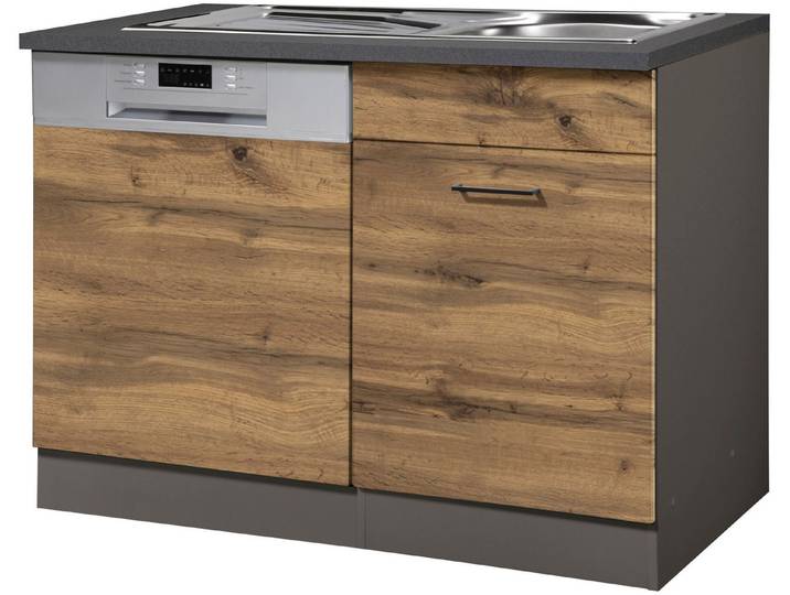 KOCHSTATION Spülenschrank KS-Trier Breite 110 cm, inkl. Möbelfront für Geschirrspüler