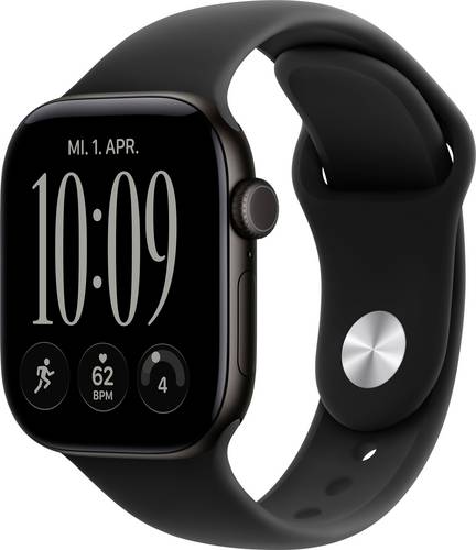 Apple Watch Series 12 GPS 42mm Aluminiumgehäuse Sport Band Schwarz S/M