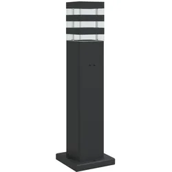 vidaXL Wegeleuchte mit Steckdose Schwarz 50 cm Aluminium