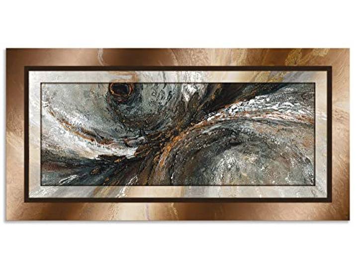 ARTland Wanddeko Wandbild Alu Verbundplatte für Innen & Outdoor Bild100 x 50 cm Abstrakte Motive Formen Digitale Kunst Gold Gold Abstrakt 2 C6PK