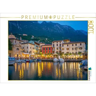 CALVENDO Puzzle Malcesine bei Nacht | 1000 Teile Lege-Größe 64x48cm Foto-Puzzle für glückliche Stunden