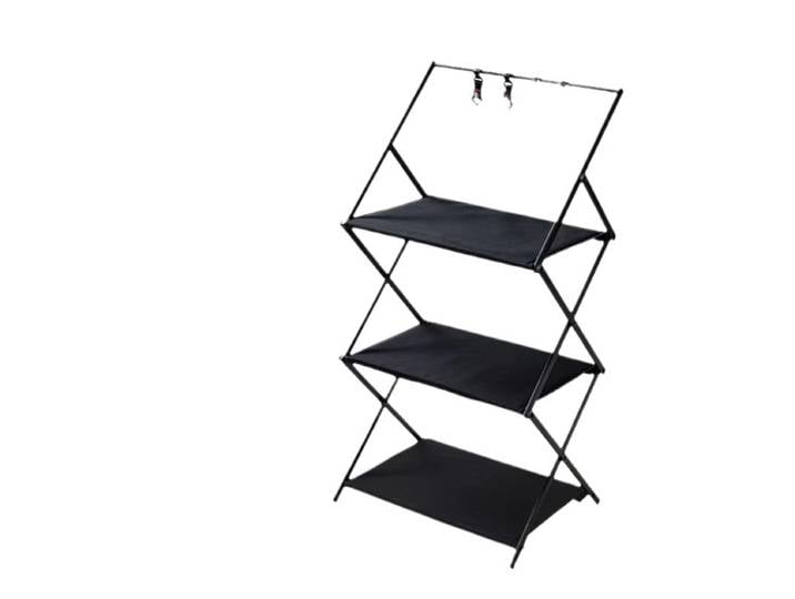 Étagère pliante de camping, étagère de rangement pliante de camping, organisateur de bureau à 3 niveaux, étagère de camping multifonctionnelle