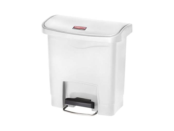Rubbermaid Commercial Products Slim Jim Tretmülleimer aus Kunststoff 15 l Innenraum-Mülleimer für Medizin, Büro, Gewerbe, Küche und Bad Weiß 1883554