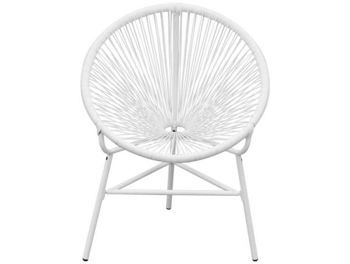 Chaise de jardin VIDAXL en corde forme de lune résine tressée blanc C5
