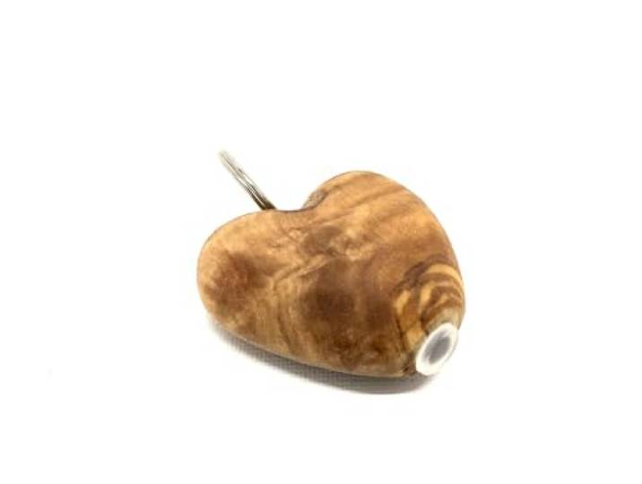 D.O.M. sleutelhanger AMULETT van olijfhout voor dier as of haarkrul om aan te denken - 3 verschillende varianten - gravure mogelijk, naturel, Produktbezogen