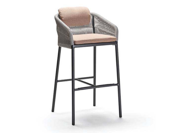Stern Barsessel Jella Aluminium anthrazit matt Kordel Stone
