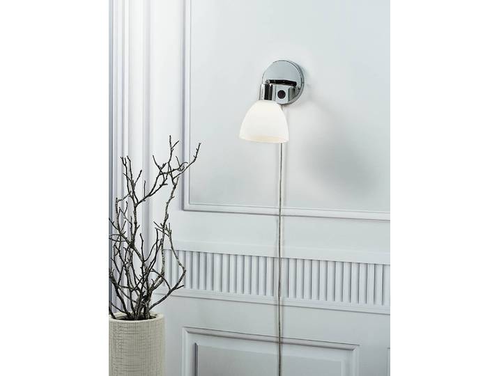 Wandleuchte Ray 23 x 11 x 23cm Beige/Chrom Chrom, poliert E14