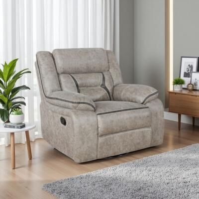 VIVIADORE Leatherette Glider Recliner Chair, Modern Living Room Armchair with Manual Reclining, Smooth Gliding Motion