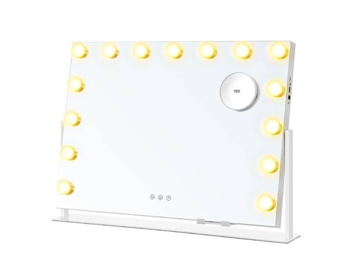 Schminkspiegel LED-Beleuchtung dimmbar weiss Metall