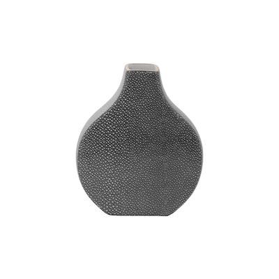 Tischvase FINK "MINTA, Höhe ca. 23 cm, Dekovase aus Porzellan, mit goldfarbenem Rand", grau, B:19,5cm H:23cm T:6cm, Porzellan, Vasen, eckige schmale Öffnung, für einzelne Blumenstiele