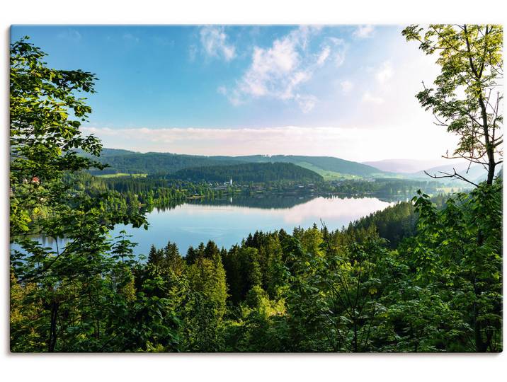 Leinwandbild ARTLAND Blick auf den Titisee im Schwarzwald , bunt (farbe bild(er): bunt), B:60cm H:40cm, Bilder, Leinwandbild, auf Holzrahmen gespannt