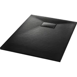 Helloshop26 - Rechteckige Duschwanne für Badezimmer Wohnbereich Standard-Ablauföffnung 9 cm SMC 100 x 70 cm schwarz 02_0003451