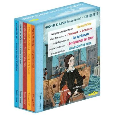 Große Klassik kinderleicht. DIE ZEIT-Edition. (5 CDs, Lesungen mit Musik) - C. Schumann, P. Tschaikowsky, C. Saint-Saens, G. Gershwin, B. A. Petzold