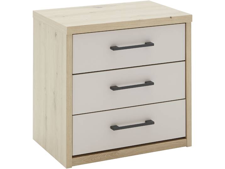 Nachtschrank PRIESS Warburg hochwertiges Möbelstück aus Deutschland , grau (eiche artisan, sandgrau), B:50,5cm H:48cm T:35,5cm, Holzwerkstoff, Schränke, Nachtschrank, aufgebaut geliefert Schubkästen mit Selbsteinzug und Metallgriffen