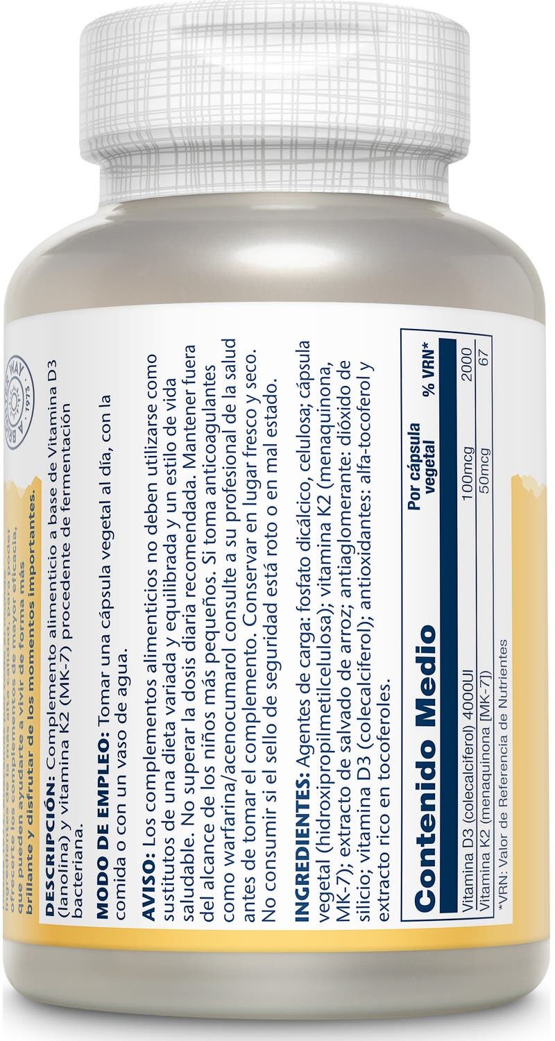 SOLARAY Vitamina D3 +K2 4000UI 120 caps