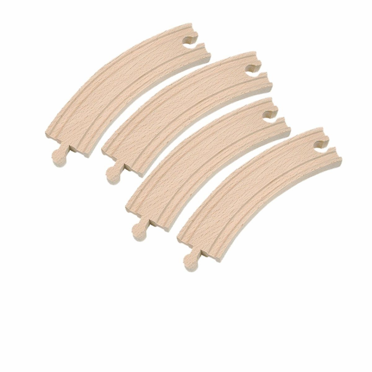 Woody Toys Knikkerbaan 4 bochten 17 cm - Set van 4
